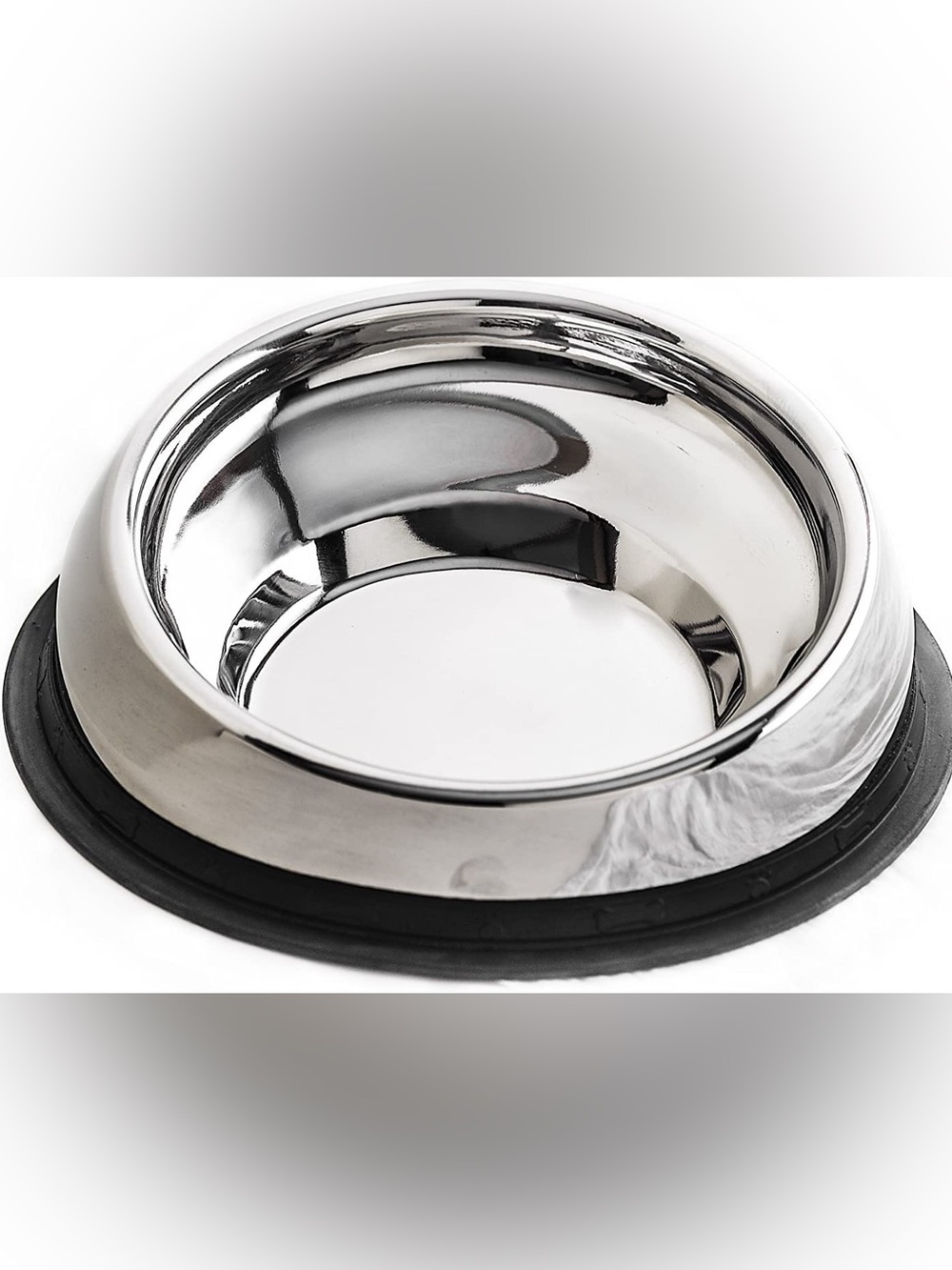 Stainless Steel Non-Slip Dog Bowl - Silver